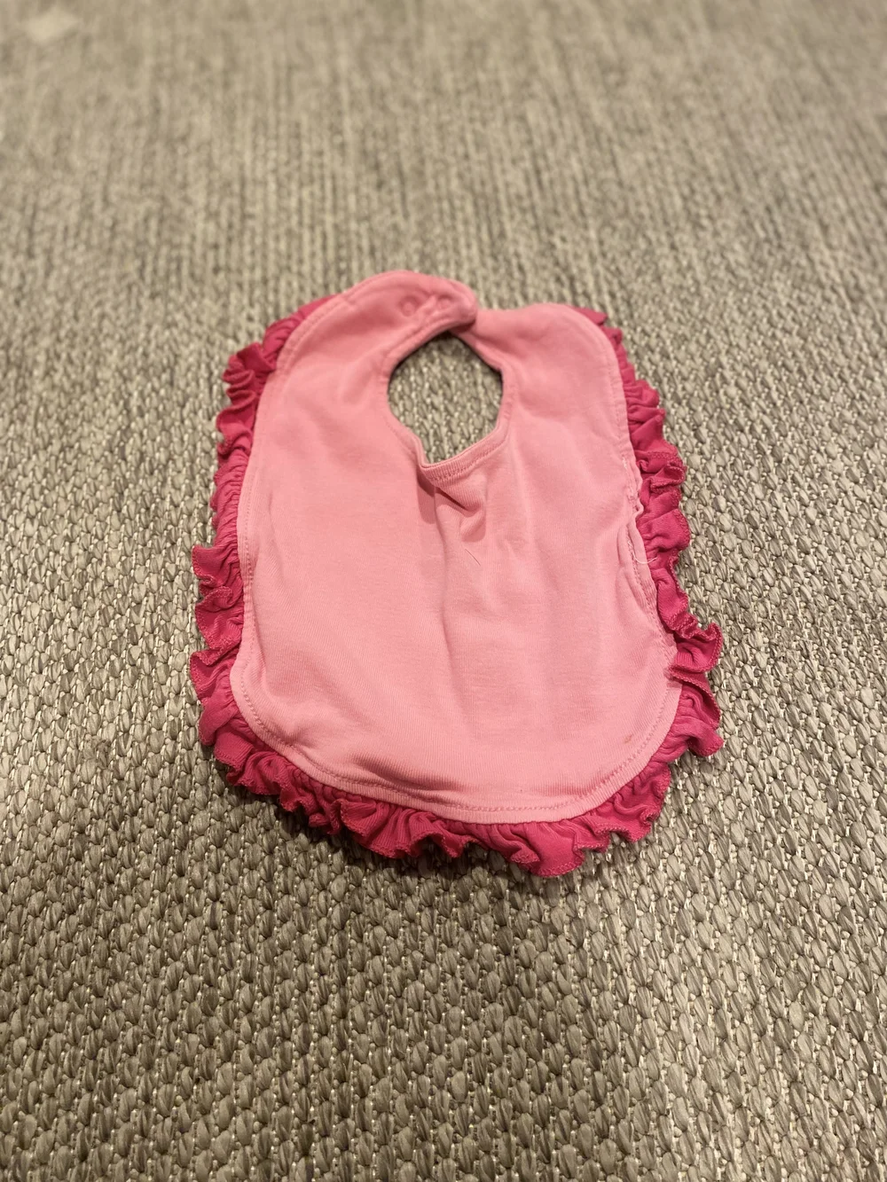 Monica + Andy Pink Bow Ruffled Baby Bib Coquette